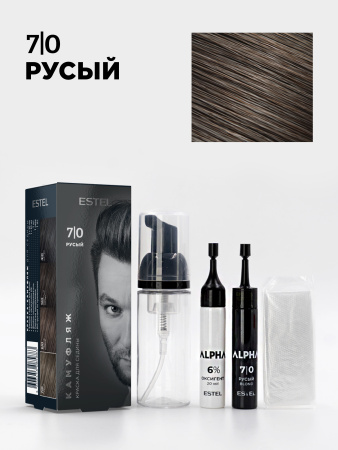 Краска-камуфляж для седины ALPHA 7/0 Русый, набор фото